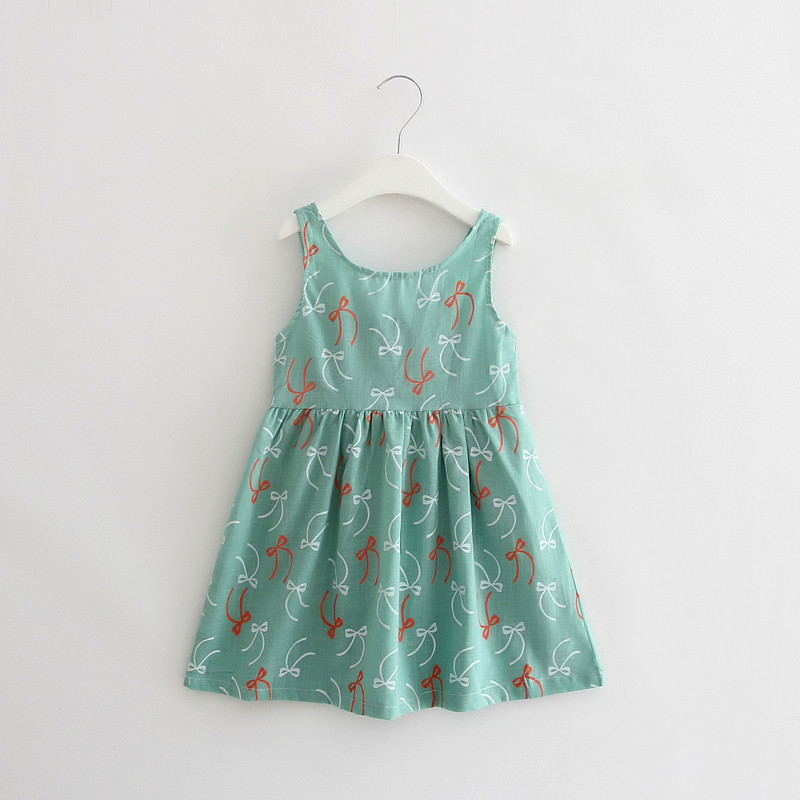 

Baby / Toddler Bowknot Allover Sleeveless Dresses