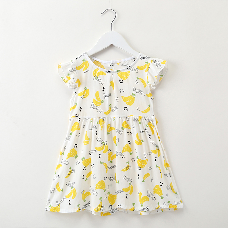 

Children's summer banana penguin print dress