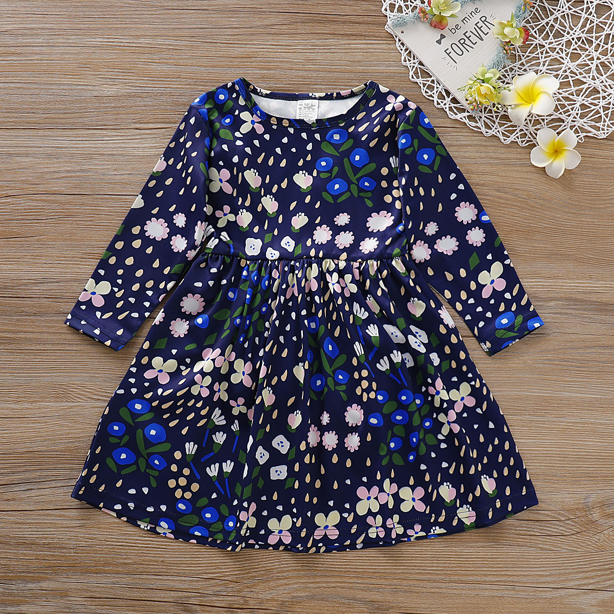 

Baby / Toddler Colorful flower Print Long Sleeve Dress
