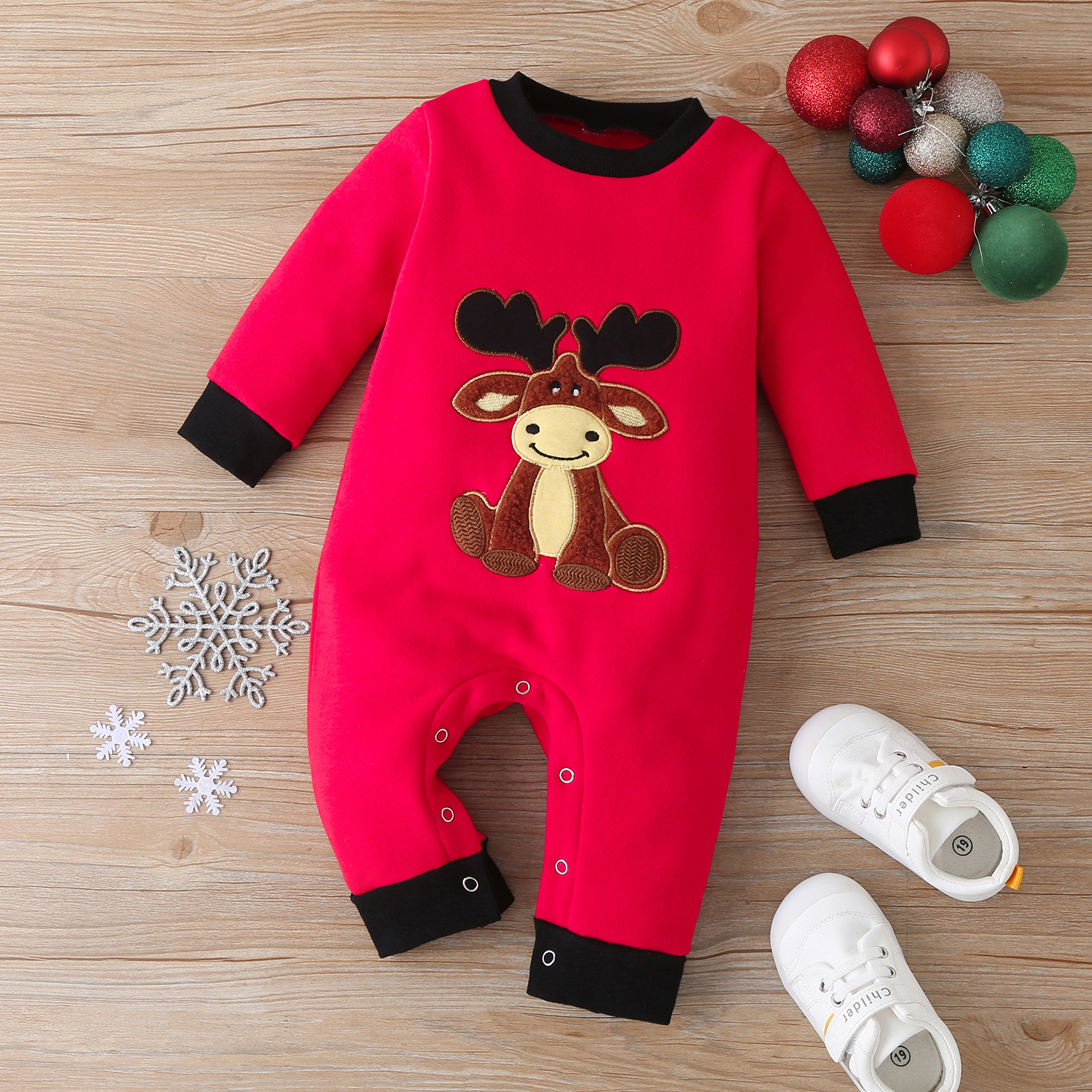 

Baby Elk Applique Christmas Jumpsuit