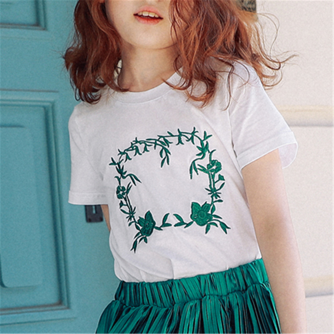 

Fresh Floral Printed Tee for Girl