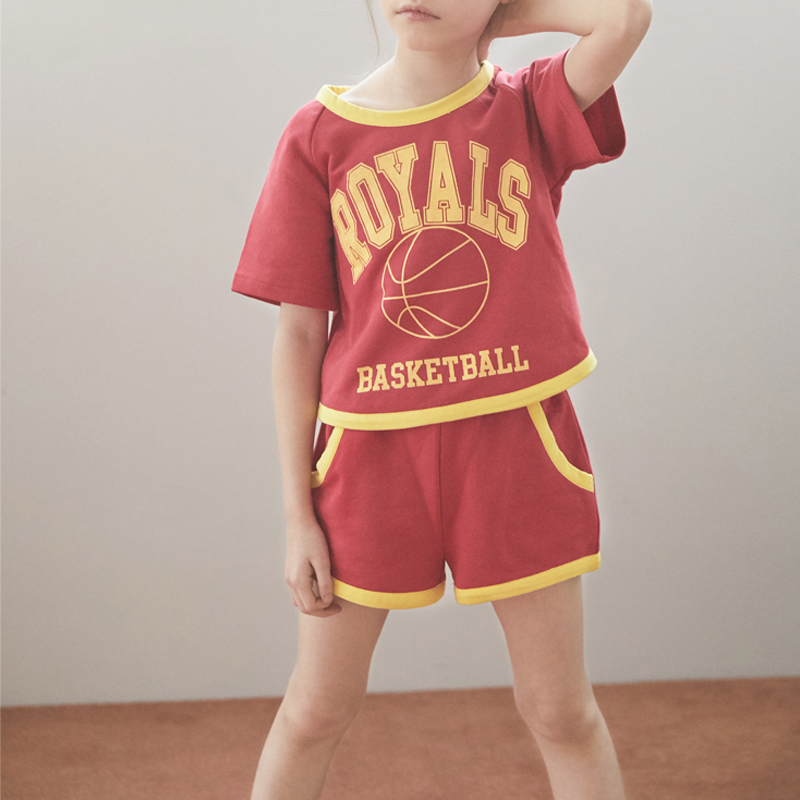

Sporty Letter Print Short-sleeve Top and Shorts Set