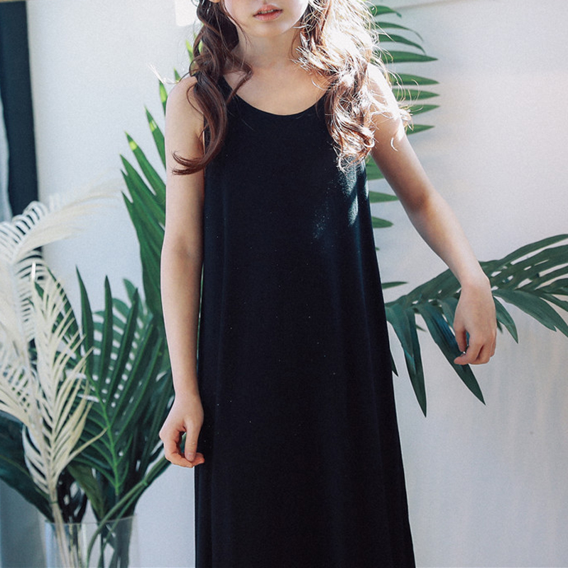 

Casual Solid Maxi Dress in Black