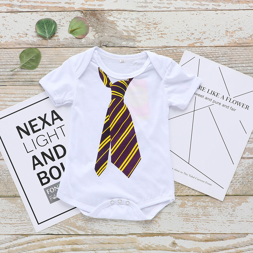 

Baby Gentlemanly Necktie Print Bodysuit