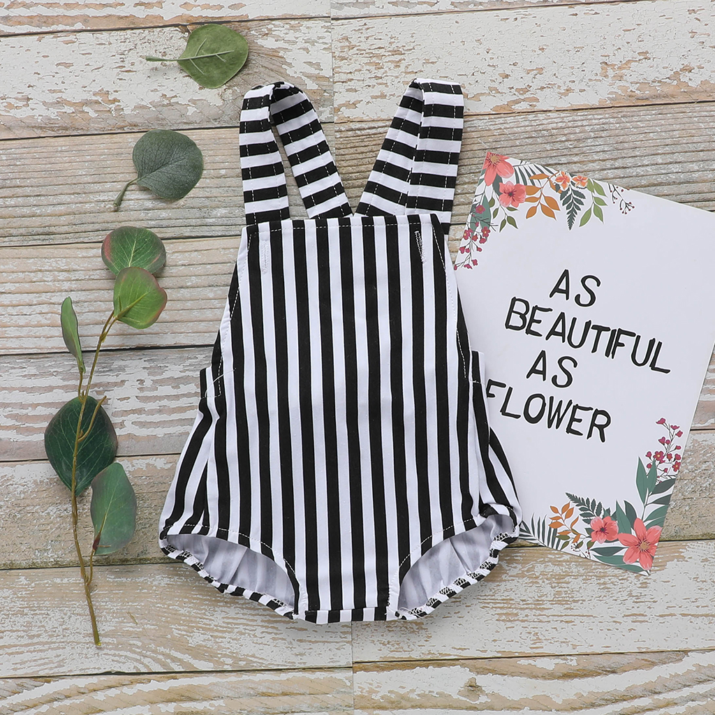 

Baby Striped Backless Bodysuit