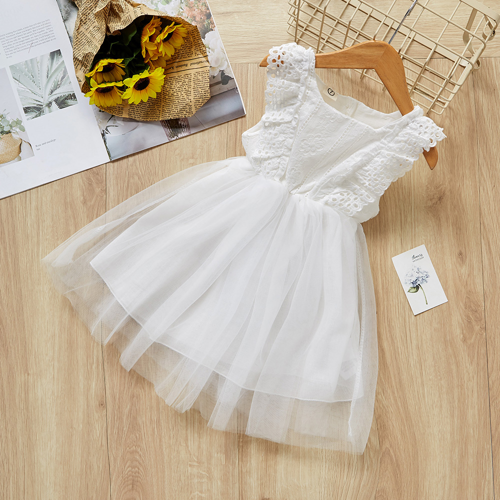 

Ruffle-sleeve Tulle Princess Dress