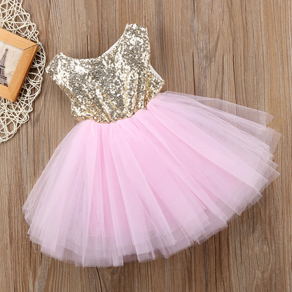 

Baby / Toddler Sequined Sleeveless Mesh Bubble Dress