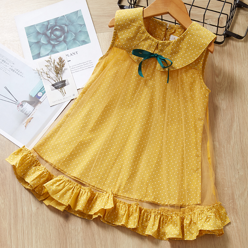 

Baby / Toddler Solid Mesh Design Sleeveless Dress
