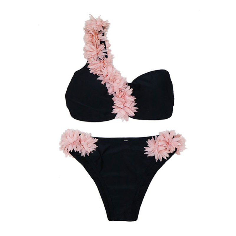 

Pretty Flower Decor Padded Bikini Set for Women