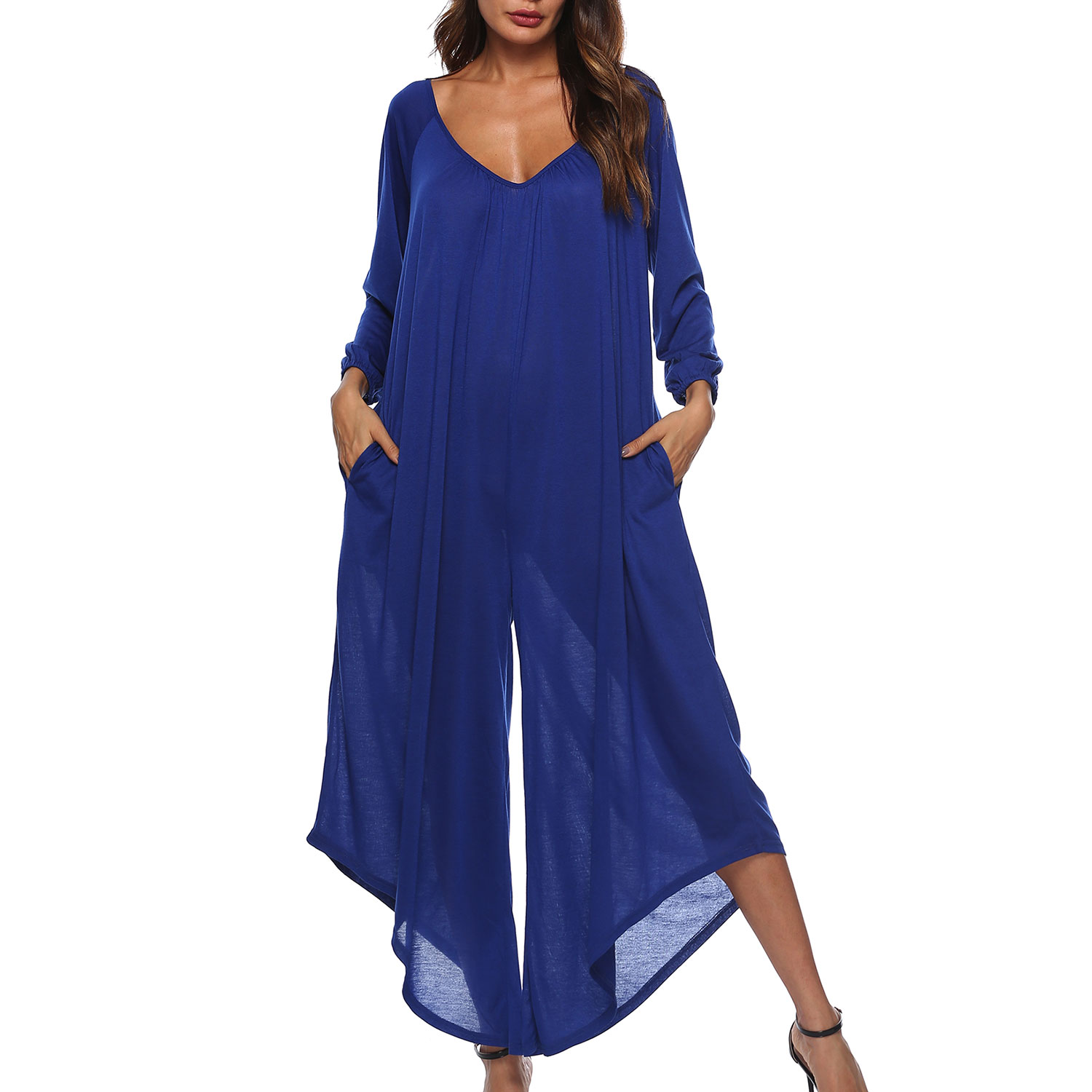 

Sassy Solid Long-sleeve Jumpsuit