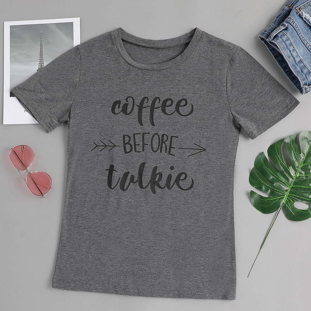 

Casual Coffee Letter Short-sleeve Tee