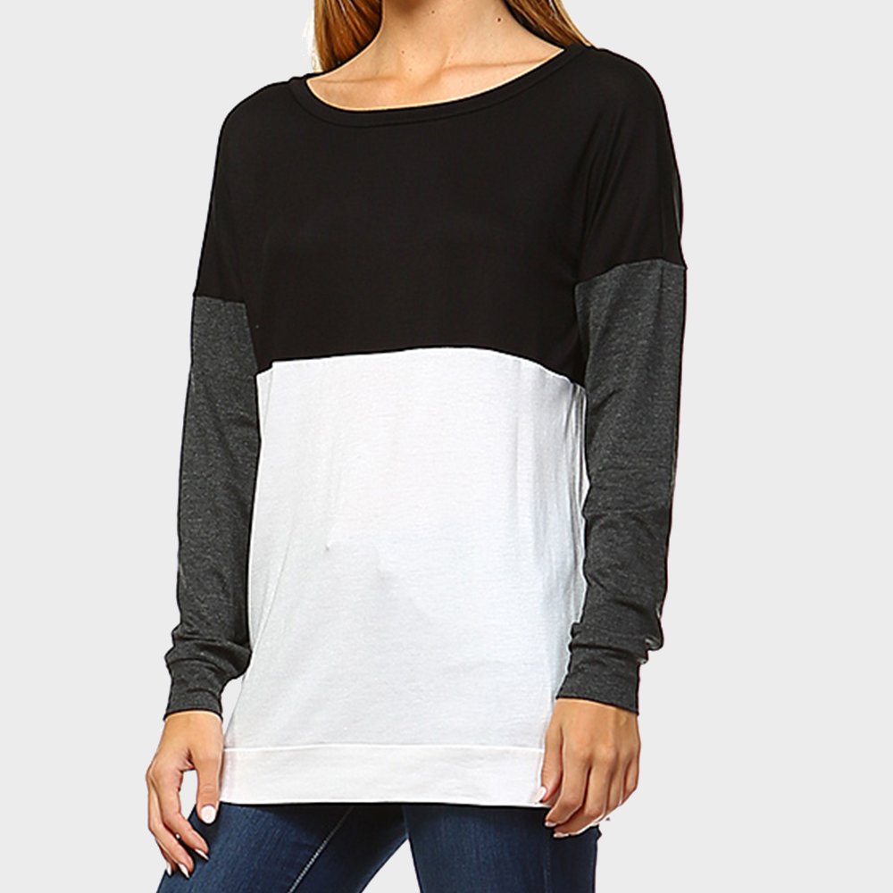 

Beautiful Color blocked Long-sleeve Tee