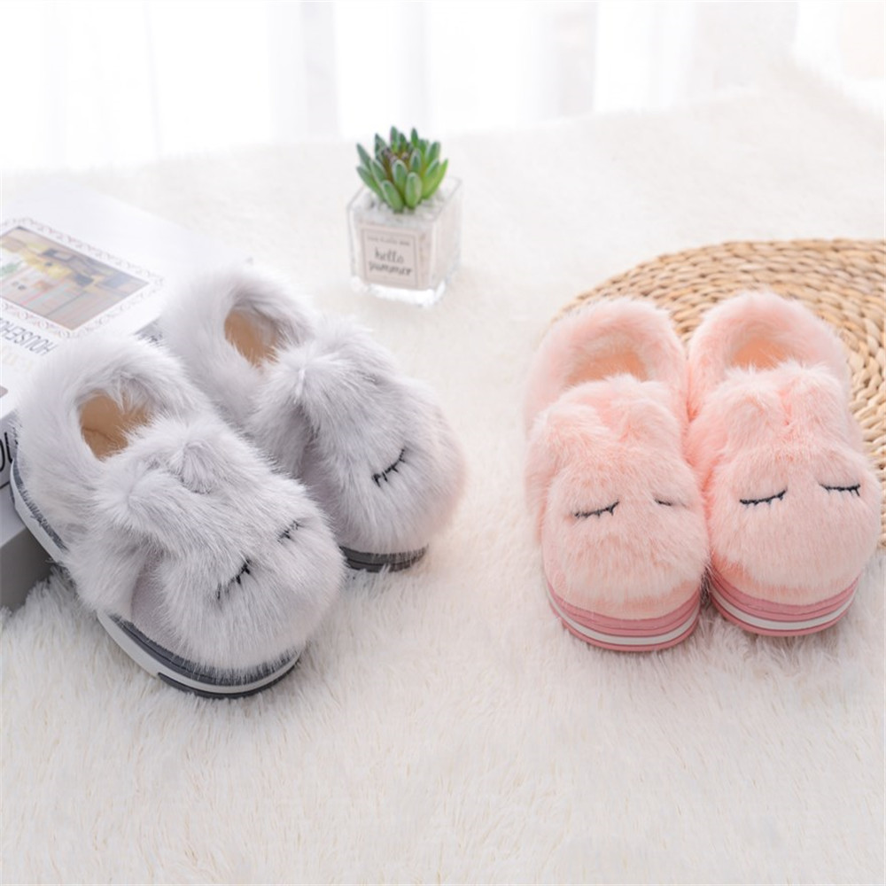 

Toddler / Kid Solid Animal Sleepy Rabbit Fluff Casual Thermal Slippers