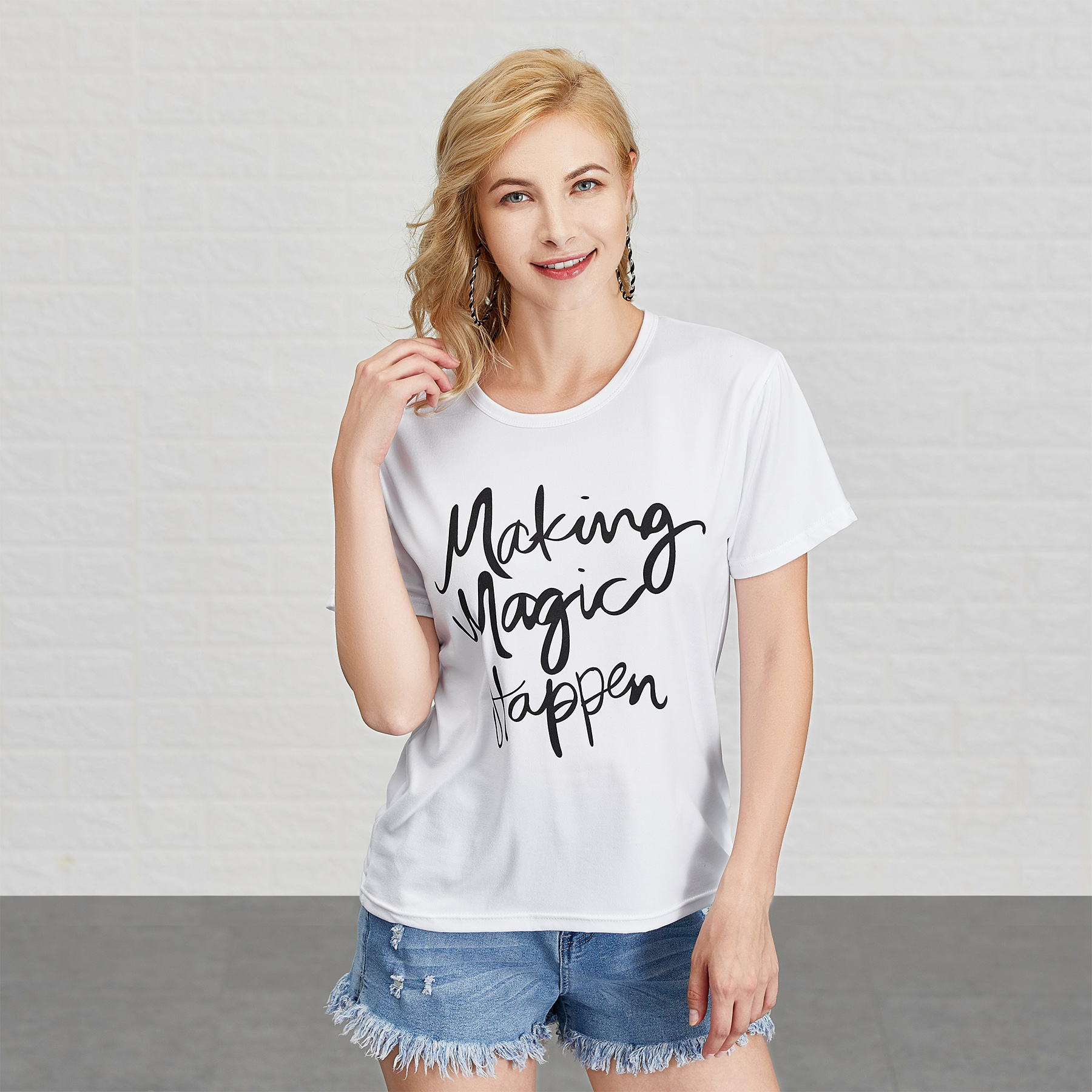 

Stylish MAGIC Print Short-sleeve T-shirt for Women