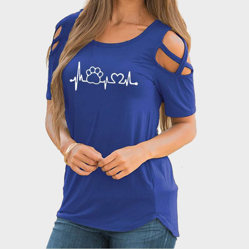 

Casual Heartbeat Print Short-sleeve Tee