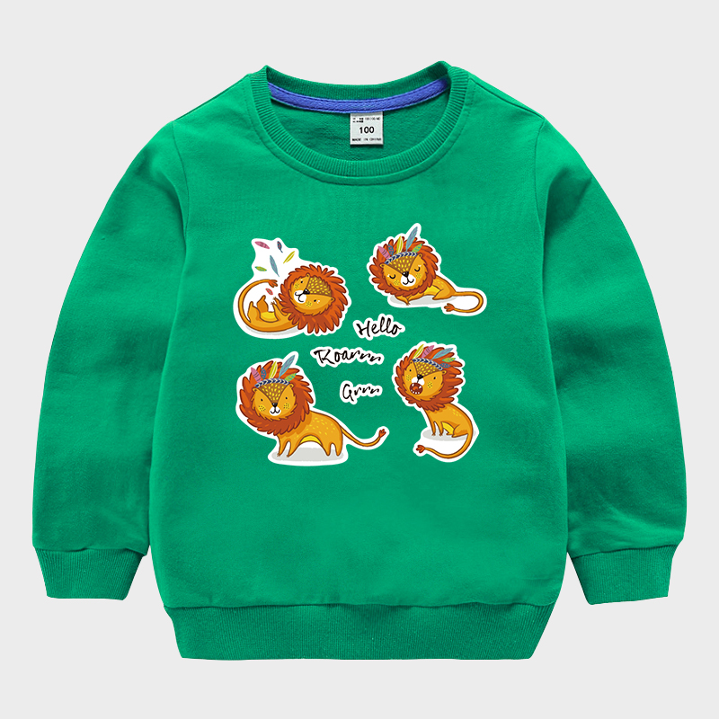 

Cool Lion Print Sweatshirt For Boys