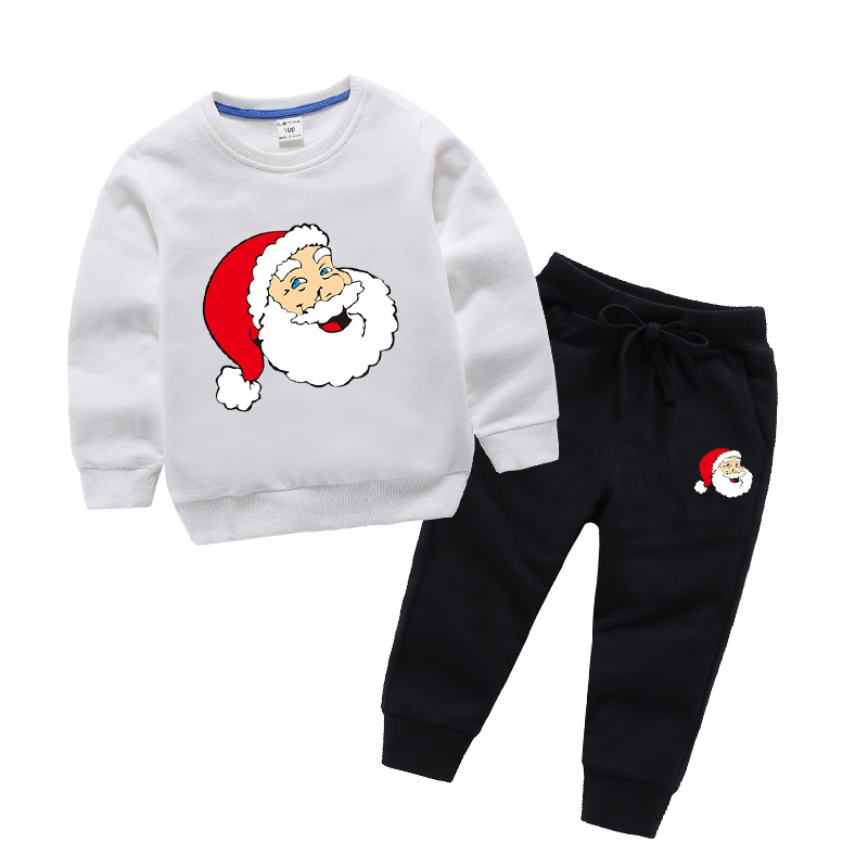 

Christmas Santa Claus Print Long-sleeve Top And Pants Set