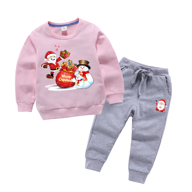 

Christmas Santa Claus Print Long-sleeve Set