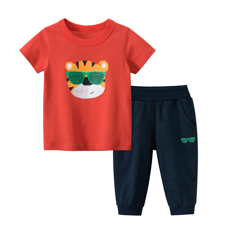 

Trendy Tiger Print Tee and Sunglasses Print Pants Set