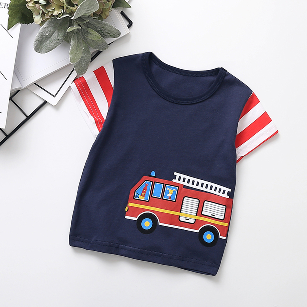 

Baby/ Toddler Boy's Cartoon Print Color Block Tee