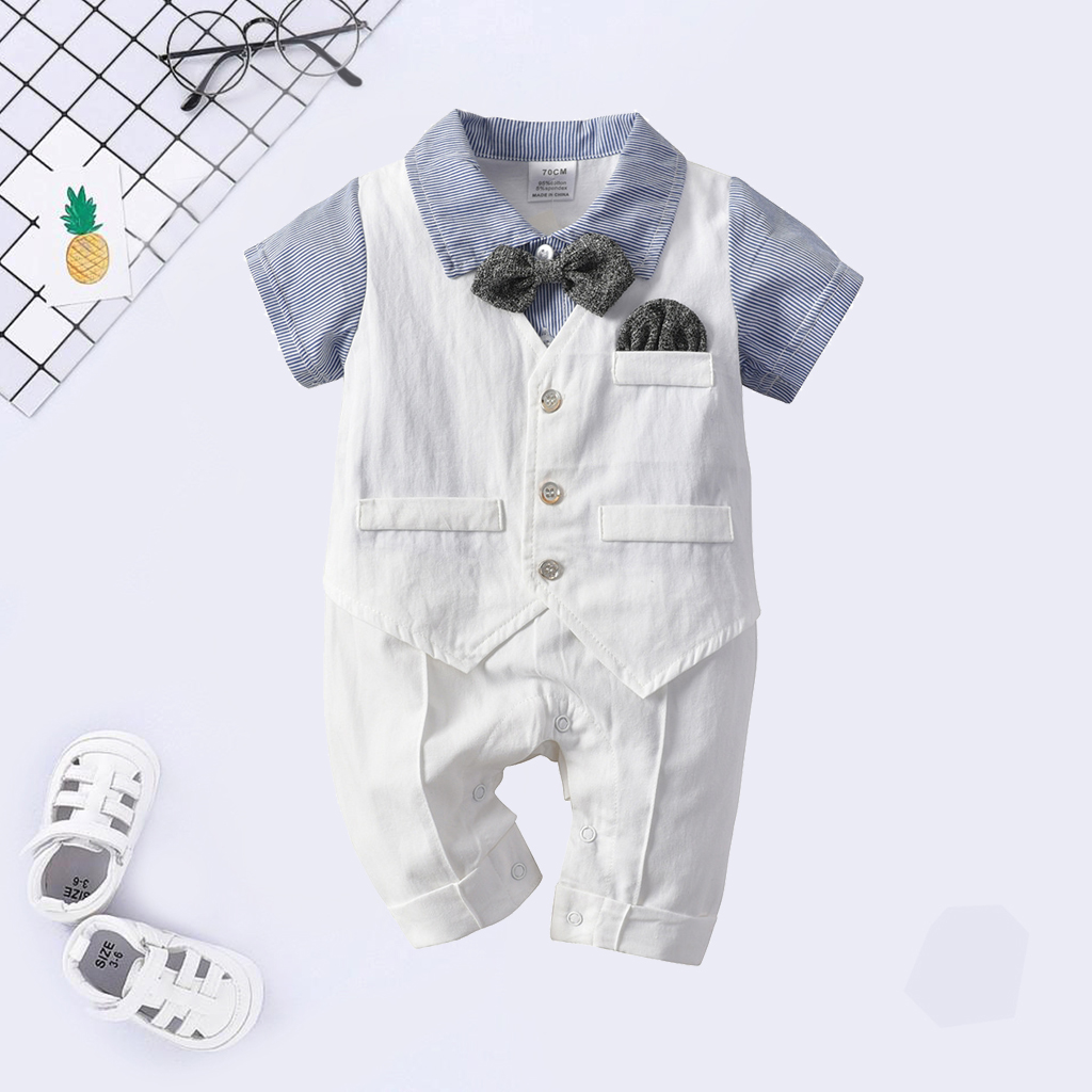 

Baby Boy Gentleman 2-piece Vest and Shirt Bodysuit Set