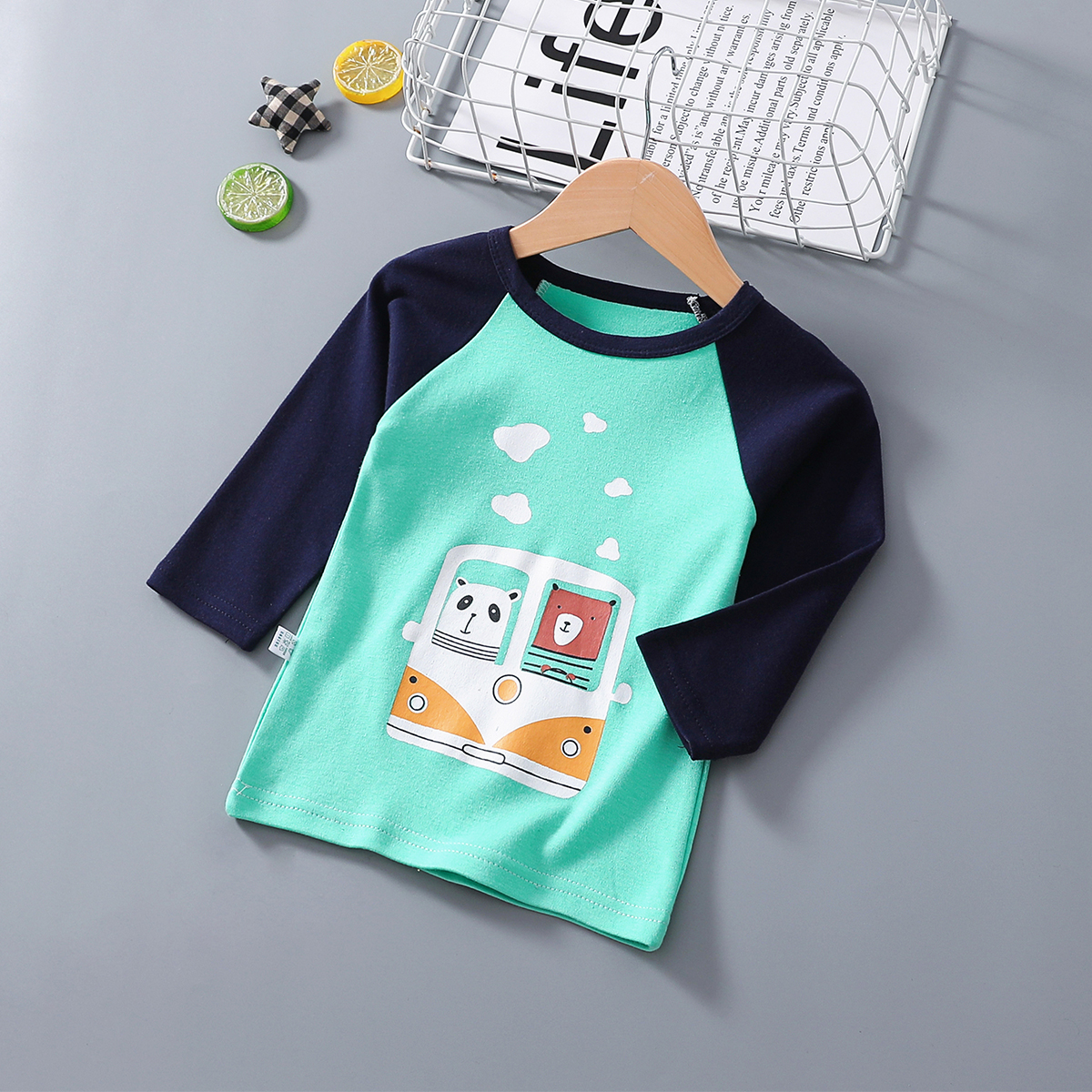 

Toddler Boy Panda Print Long-sleeve Top