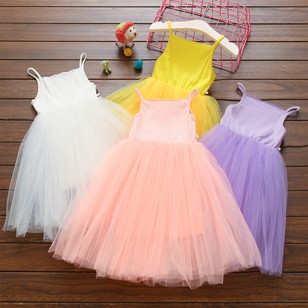 

Baby/ Toddler Girl's Solid Tulle Strappy Dress