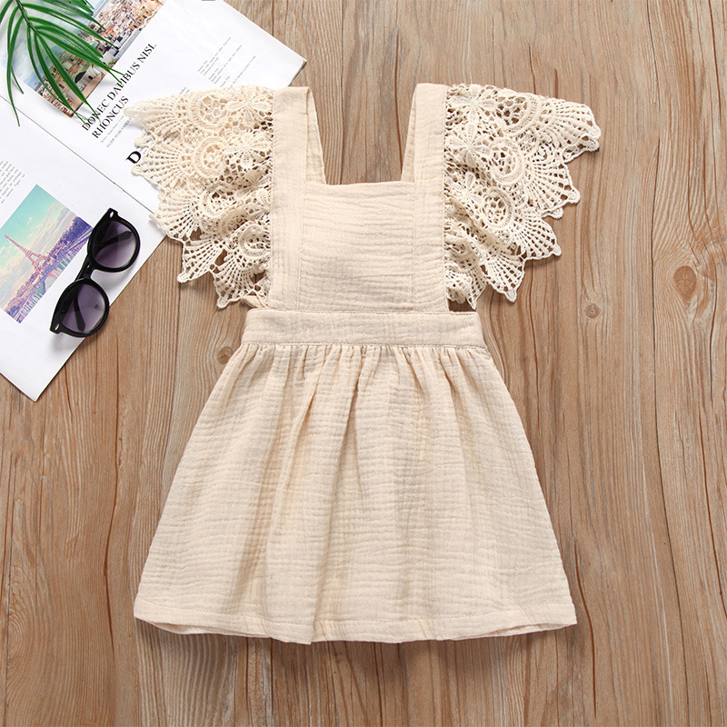 

2019 Baby / Toddler Solid Lace Backless Dress