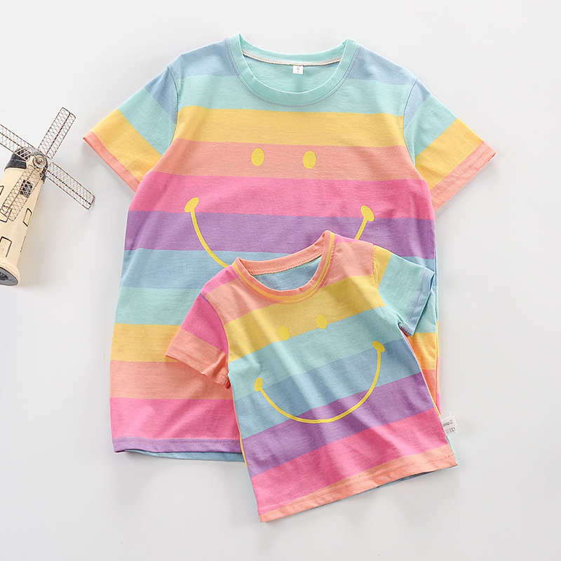 

Rainbow Striped T-Shirts for Mom and Me