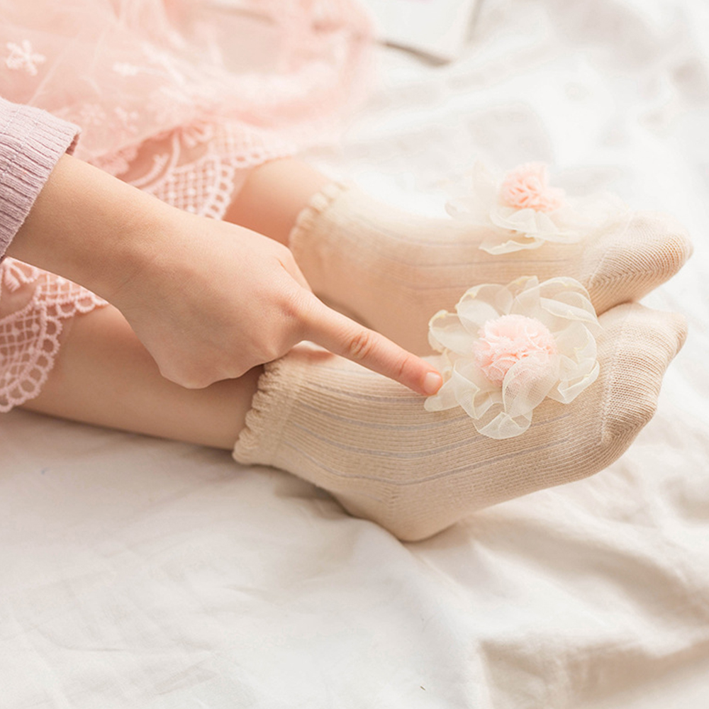 

Baby Beautiful 3D Flower Decor Antiskid Socks