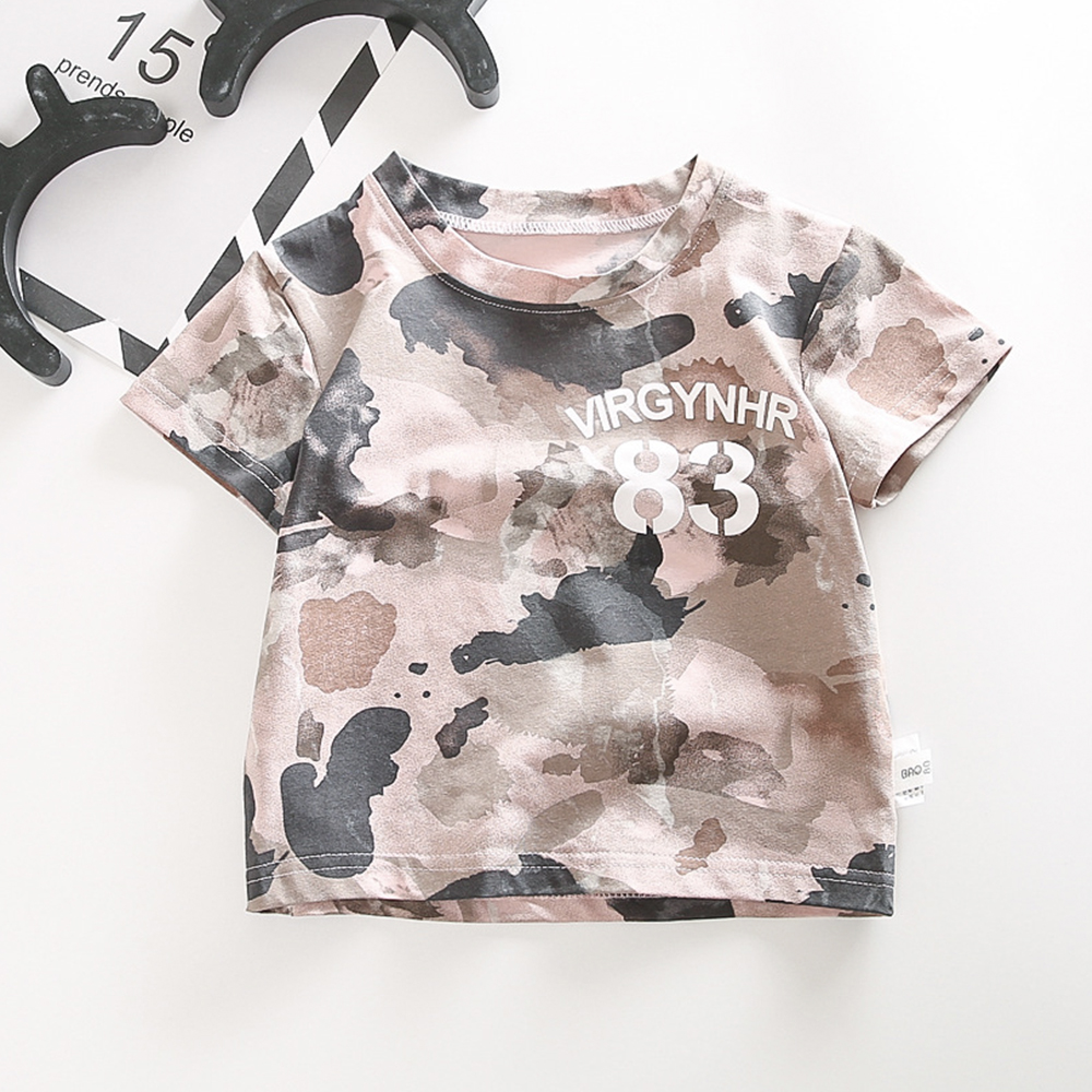 

Baby / Toddler Letter Print Camouflage Tee