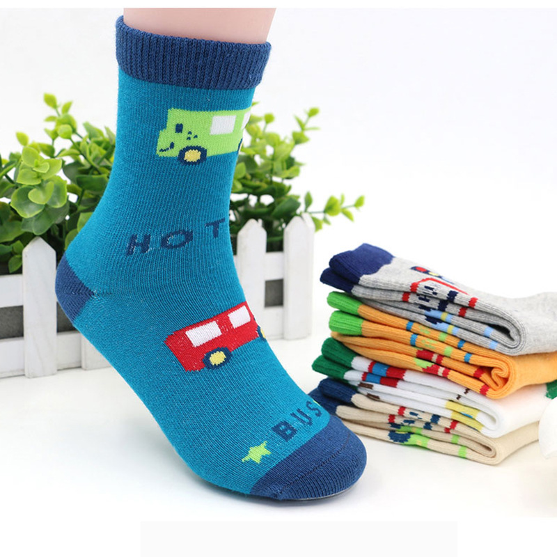 5-piece Baby / Toddler Cartoon Traffic Light Print Middle Stockings Set