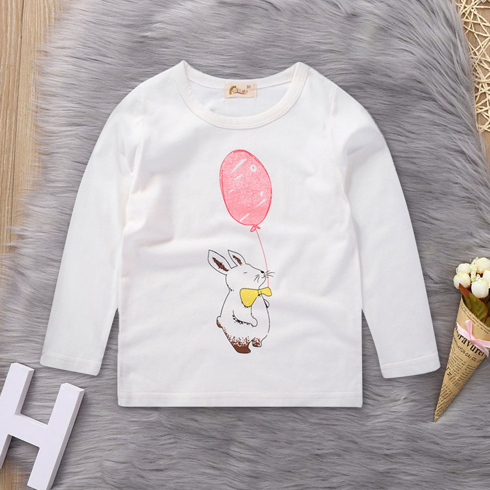 

Baby / Toddler Stylish Rabbit and Balloon Print Long-sleeve Tee