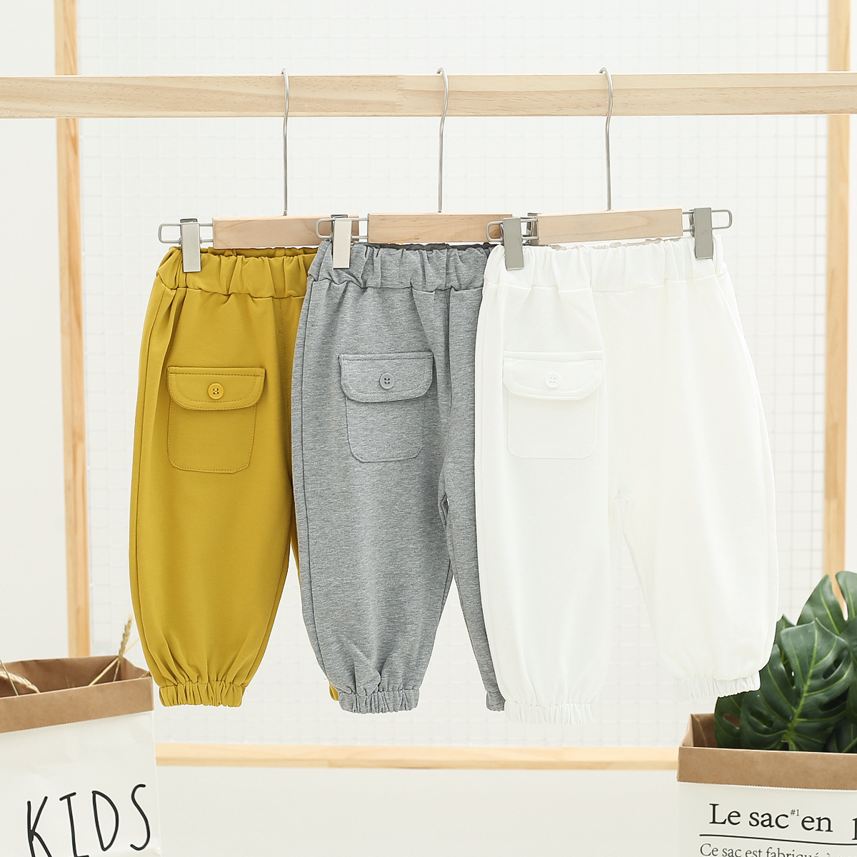 

Baby / Toddler Casual Solid Pocket Design Trouser