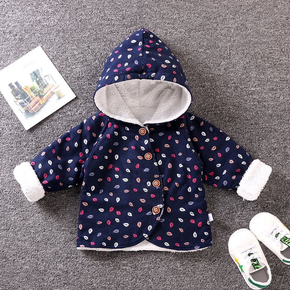 

Baby / Toddler Little Leaf Print Hooded Coat (No shoes)