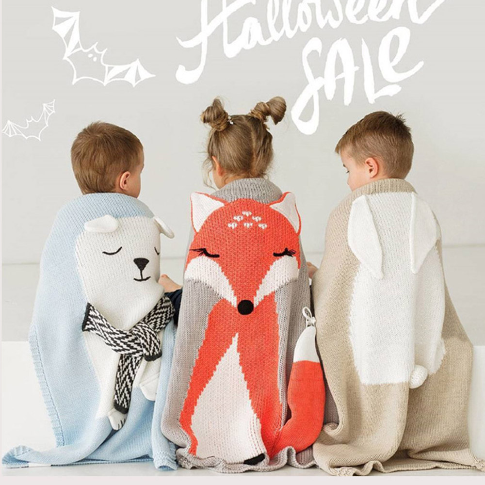 

Stylish Bear Pattern Knitted Blanket for Baby