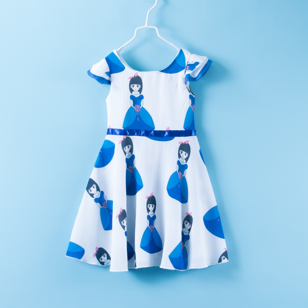 

Beautiful Cartoon Print Short-sleeve Dress