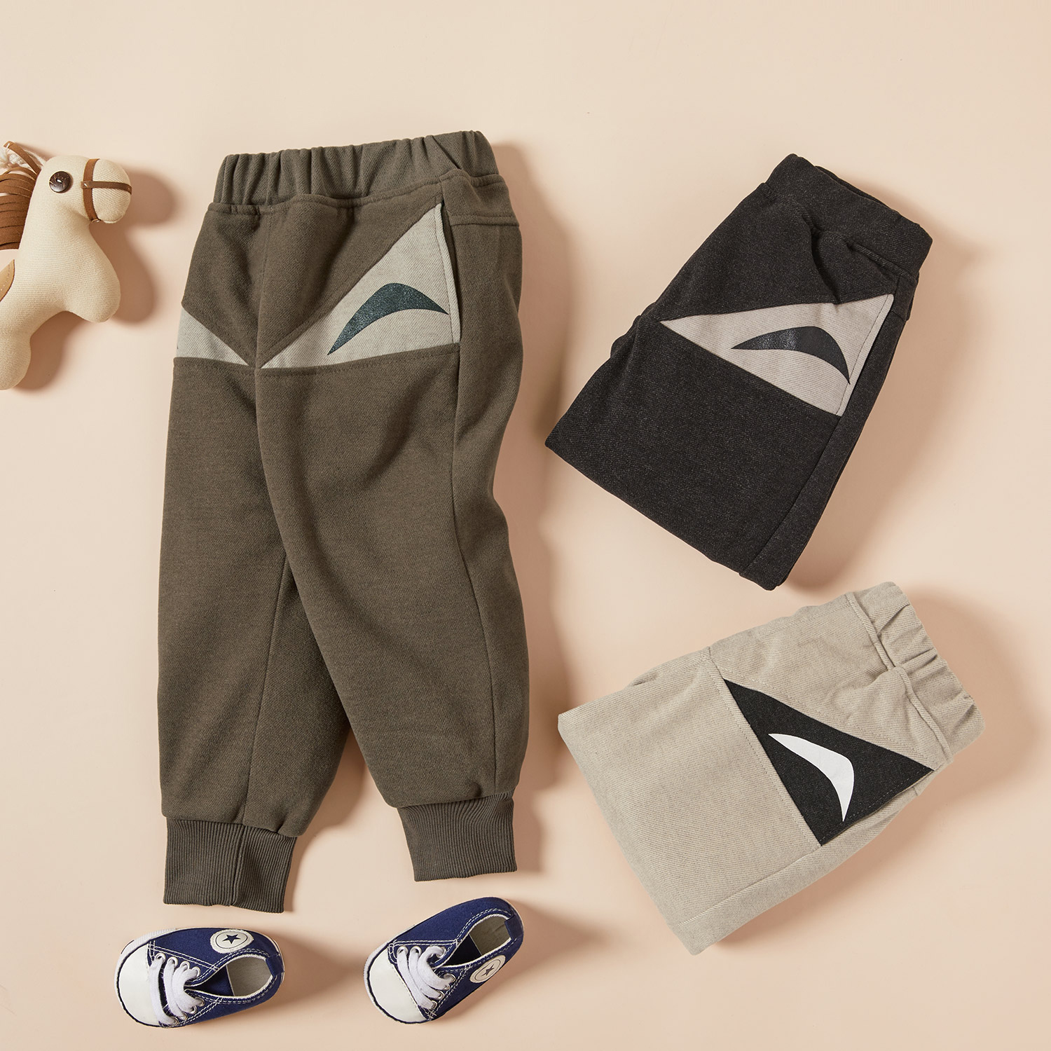 

Baby / Toddler Casual Solid Splice Pants