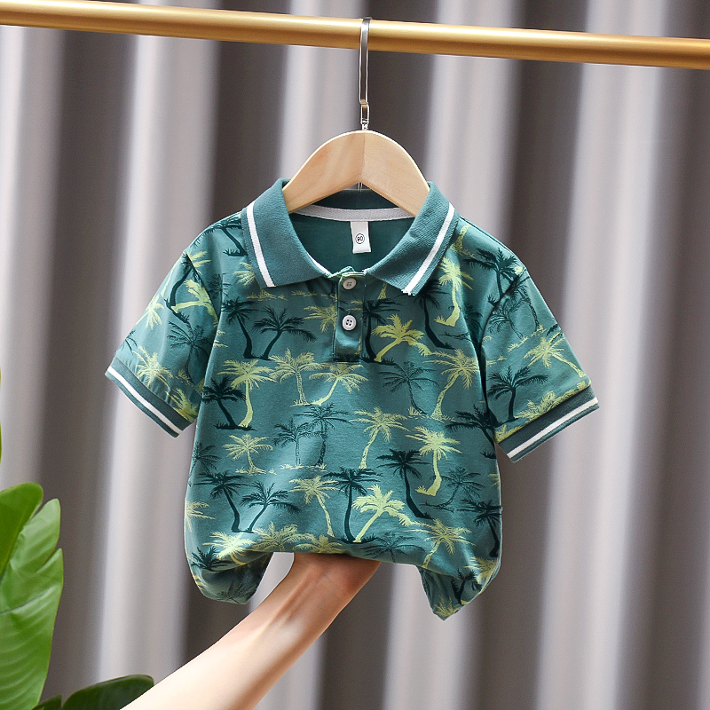 

Toddler Boy Summer Tree Print Polo