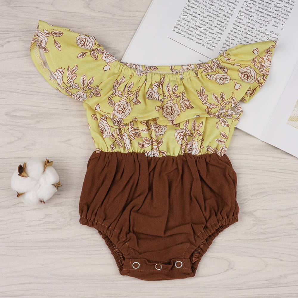 

Baby Girls Floral Print Ruffle Collar Bodysuit