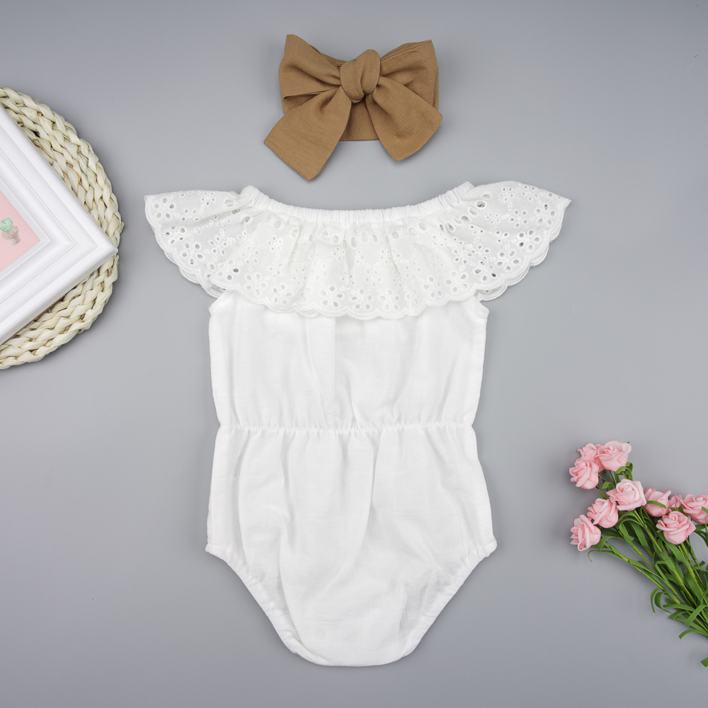 

Baby Solid Off Shoulder Bodysuit and Headband