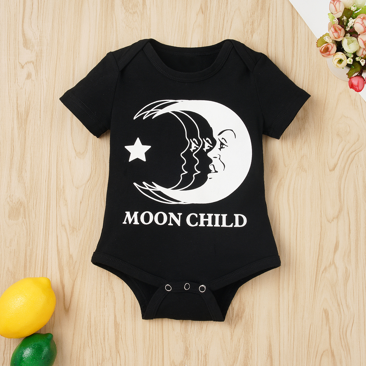 

Baby MOON CHILD Letter Rompers