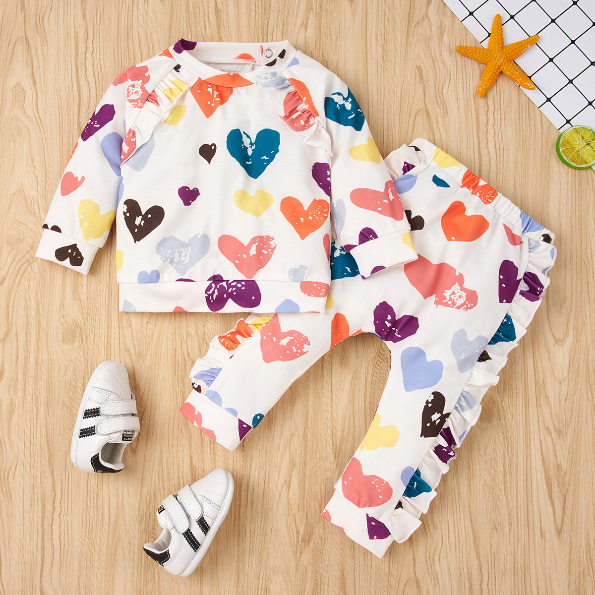 

Baby Girl Sweet Heart-shaped Baby's Sets