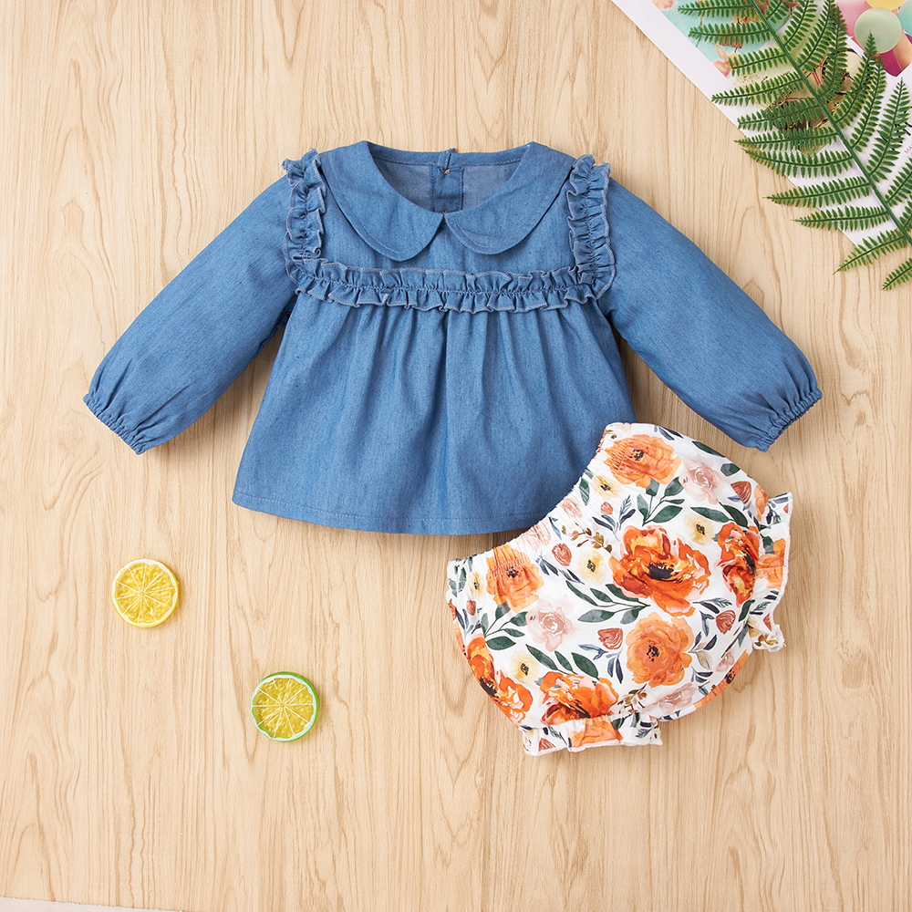 

2pcs Baby Girl Sweet Floral Baby's Sets