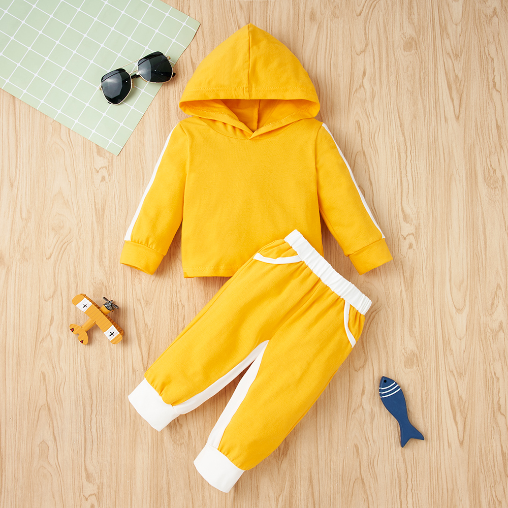 

2pcs Baby Unisex casual Baby's Sets Hooded Cotton Fashion Long Sleeve Infant Clothing Outfits