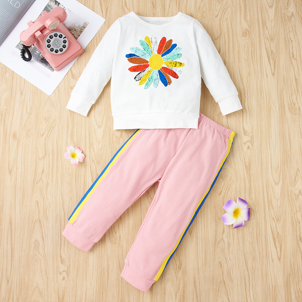 

2-piece Baby / Toddler Sunflower Print Top and Pants Set