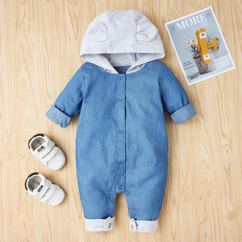 

Baby Denim Hooded Jumpsuit