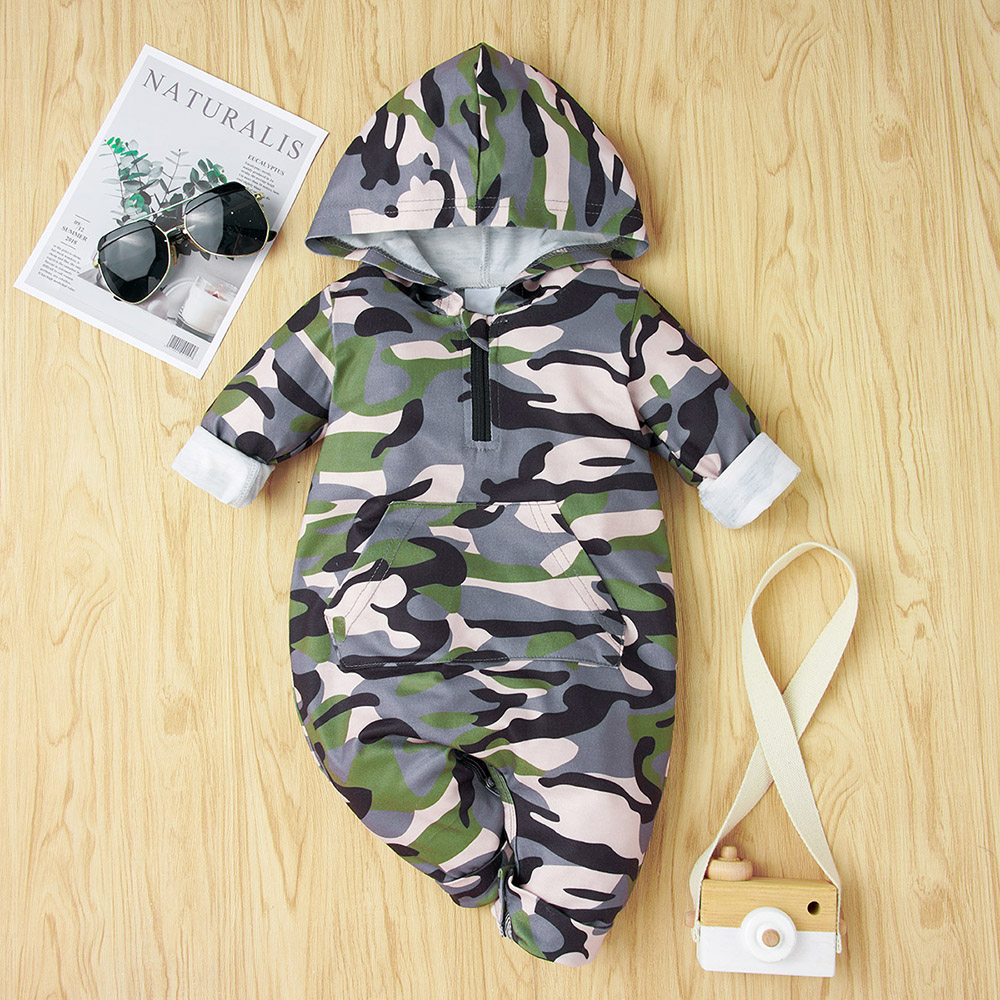 

Baby Camouflage Hooded Jumpsuit