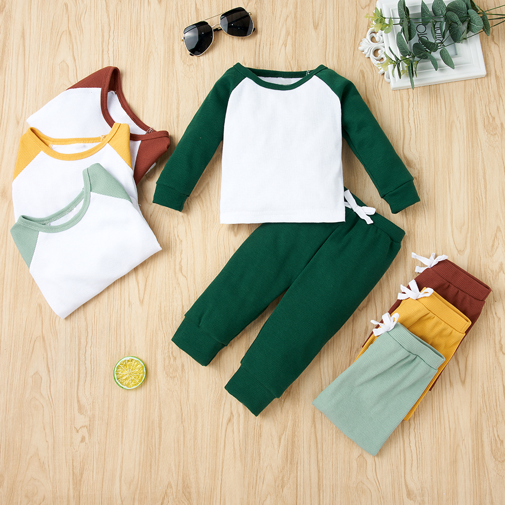 

2pcs Baby Unisex casual Baby's Sets Cotton Fashion Long Sleeve Infant Clothing Outfits