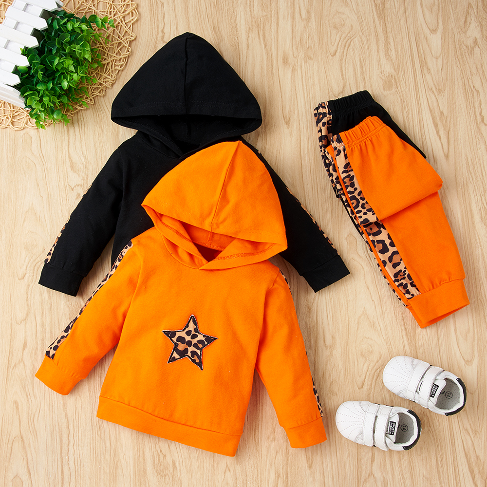 

2pcs Baby Unisex casual Leopard Long-sleeve Cotton Baby's Sets